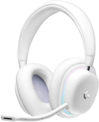 Logitech G735 Wireless Gaming Headset, 40mm Audio Drivers, 16 Hours Gaming Battery, 20 Meters Range, USB-C Charging Port, 38 Ohms Impedance, Dolby Atmos+ Windows Sonic, White | 981-001083